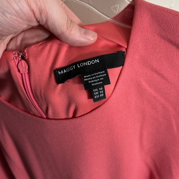 Maggy London Pink Sheath Midi Dress with Slit - Picture 10 of 10